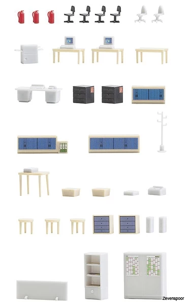 180454 Faller Büroeinrichtung 2 180454 Faller Büroeinrichtung - Afbeelding 2